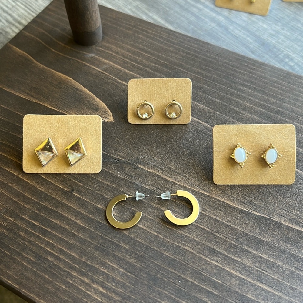 4 Pairs of Gold Studs